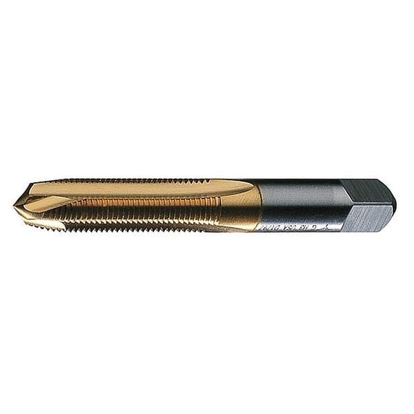 Greenfield Threading Spiral Point Tap, 3/8"-16, Plug, UNC, 3 Flutes, TiN - 357526