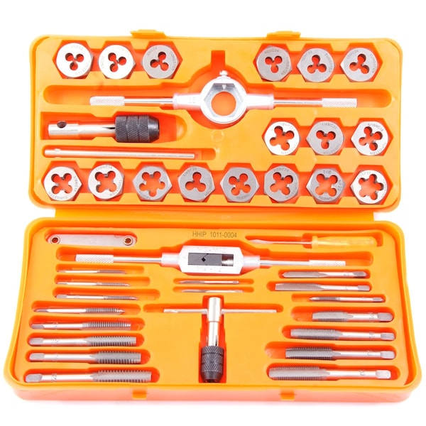 Hhip 41 Piece #4-1/2" Tap & Die Set With Hexagon Shaped Dies - 1011-0004