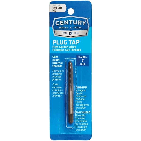 Century Drill Tool Century Drill & Tool 1/4-20 Carbon Steel National Course Tap-Plug - 95103