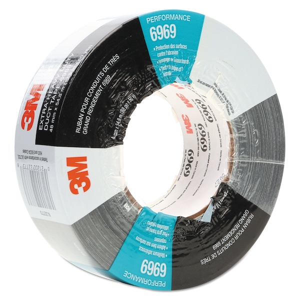 Cinta adhesiva de conducto extra resistente 3M 6969, núcleo de 3 pulgadas, plata - 6969