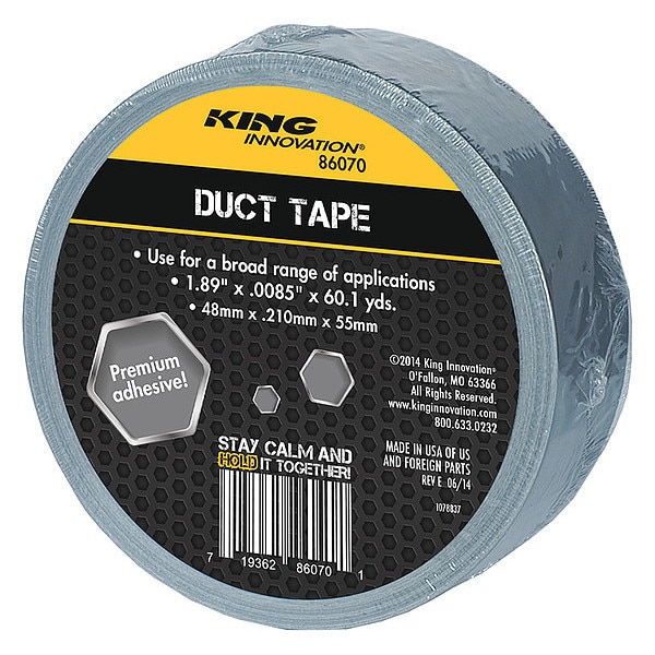Cinta de ducto King Innovation, 2" x 60 yd., Plata - 86070