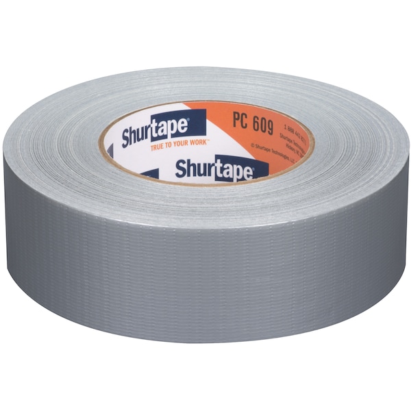 Cinta adhesiva de tela Shurtape, plateada, 48mm x 55m, 10 mil - PC 609 SIL-48mm x 55m-24 rls/cs