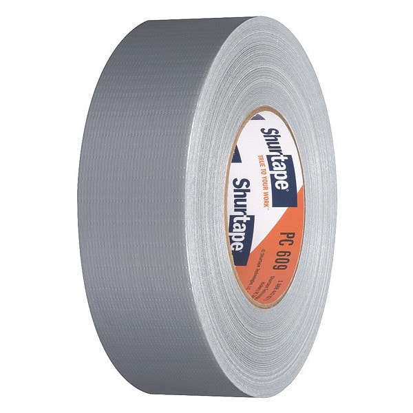 Cinta adhesiva de tela Shurtape, plateada, 48mm x 55m, 10 mil - PC 609 SIL-48mm x 55m-24 rls/cs