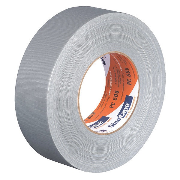 Cinta adhesiva de tela Shurtape, plateada, 48mm x 55m, 10 mil - PC 609 SIL-48mm x 55m-24 rls/cs