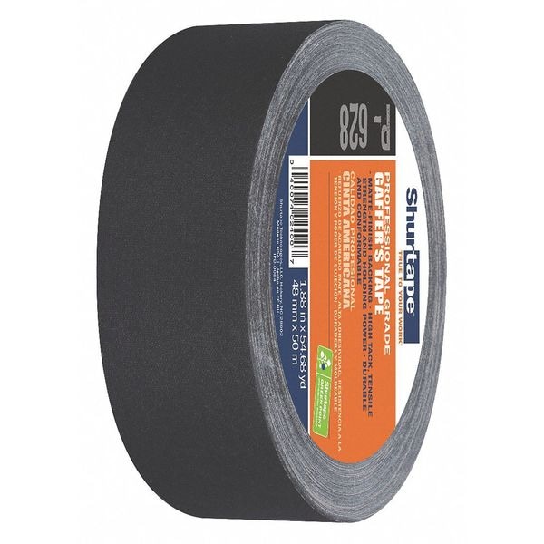 Cinta adhesiva de tela Shurtape, 50m de longitud, Adhesión de 75 oz./in, Negro - P- 628