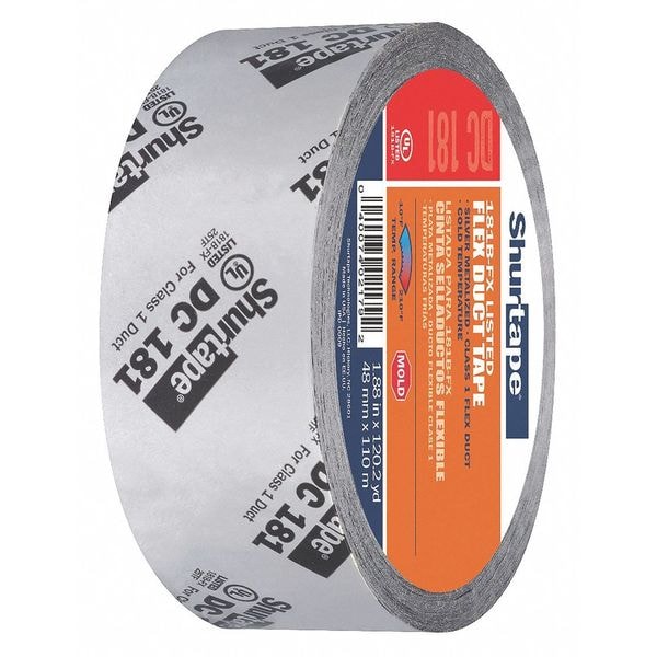 Cinta HVAC Shurtape, 48x110m, 3 mil, metálica plateada - DC 181