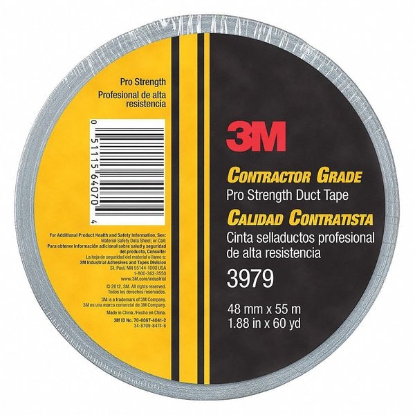 Cinta adhesiva 3M, Gris, 60 yardas x 1-57/64 pulgadas, 8 mil - 3979.