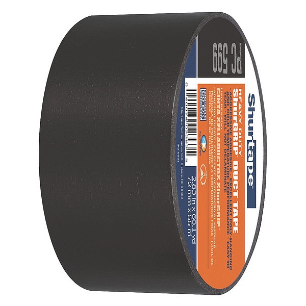 Cinta Adhesiva Duct Tape, 55m L, 72mm A, Negro - PC 009 BLK-72mm x 55m-16 rollos/csp