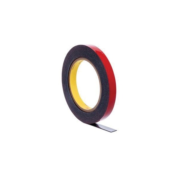 Cinta adhesiva de alto impacto 3M acrílica Plus 06392, negra, 1.52 mm, 1/2 pulg x 10 yardas - 7100145703
