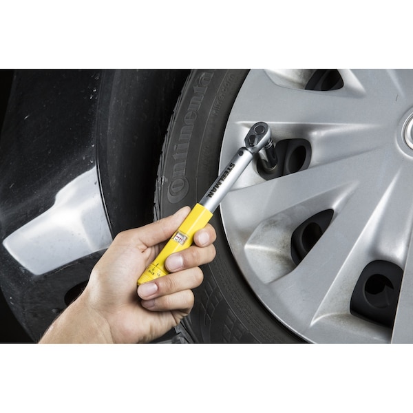 Steelman 1/4-Inch Drive Micro-Adjustable Torque Wrench with Hi-Viz Handle, 30-150 Inch-Pounds - 96249