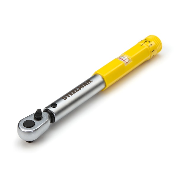 Steelman 1/4-Inch Drive Micro-Adjustable Torque Wrench with Hi-Viz Handle, 30-150 Inch-Pounds - 96249