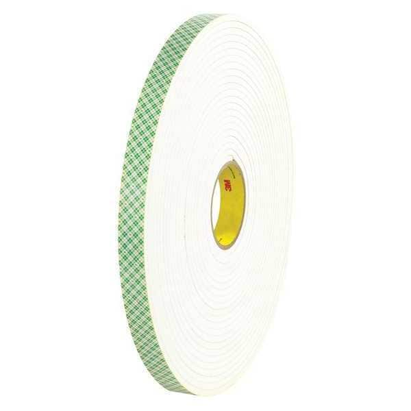 Cinta de espuma de doble cara de 3M, 1"x18 yds., 1/4", Natural, paquete de 9 - T9554004