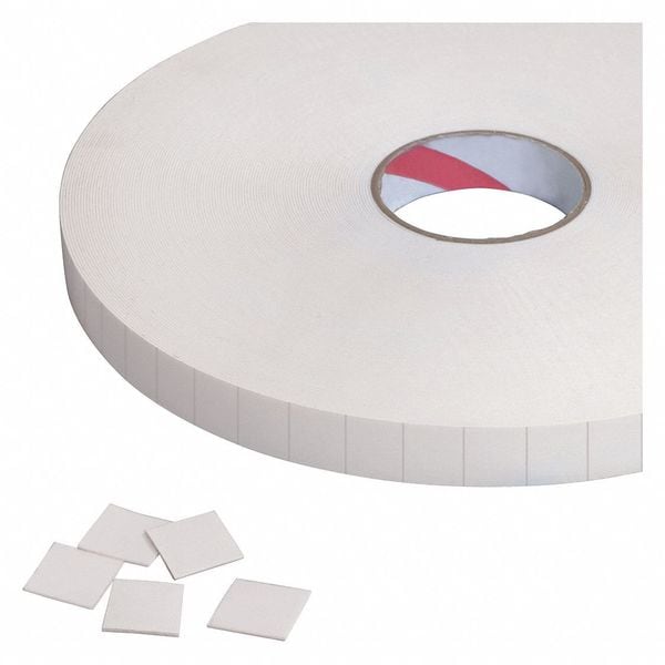 Cinta lógica Tape Logic® Cuadrados de espuma de doble cara removible, 1/32" de grosor, 1/2 X 1/2", blanco, 1296/Rollo - T95227