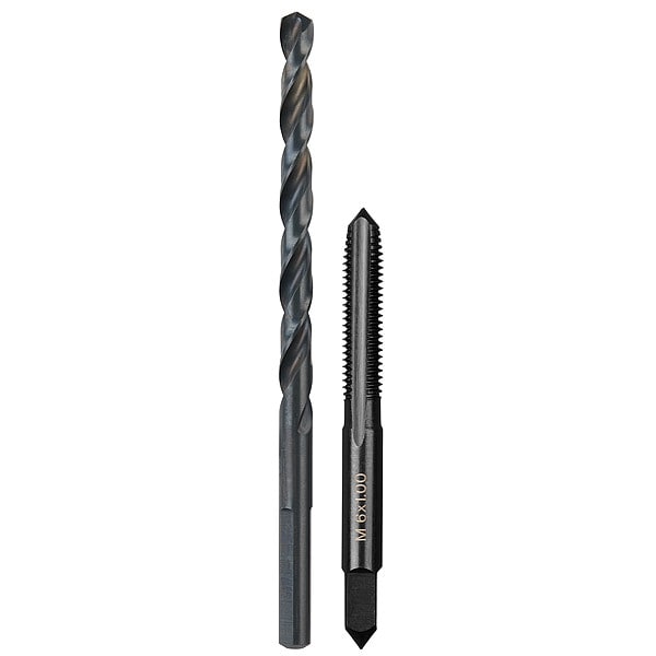 Milwaukee Tool M6-1.00 mm Straight Flute Plug Tap & No. 9 Drill Bit - 49-57-5536