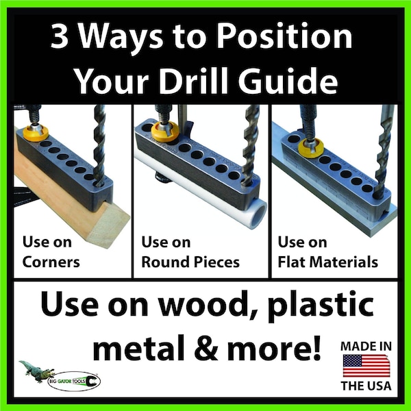 V-Drillguide 6 Piece Set - Complete set of Imperial and Metric V-DrillGuides by Big Gator Tools - BIG GATOR DRILL SET