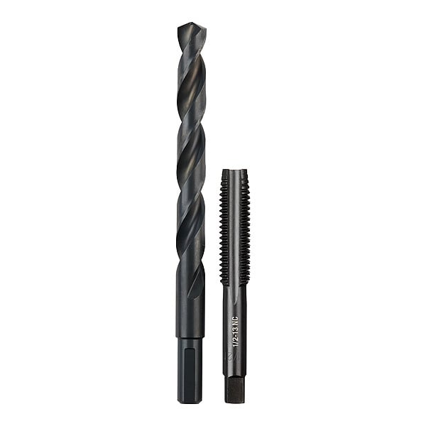 Milwaukee Tool 1/2"-13 NC Straight Flute Plug Tap & 27/64" Drill Bit - 49-57-5560