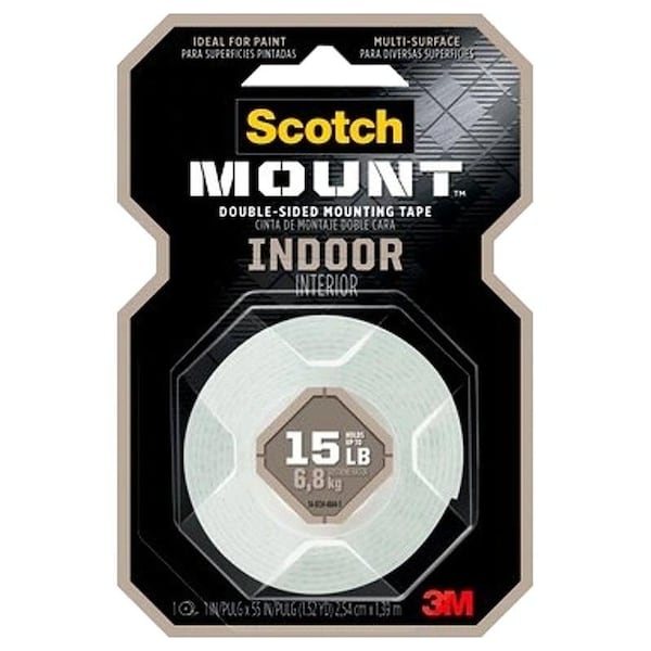 Cinta de montaje Scotch 314DC, 125 pulgadas L, 1 pulgada W, Blanco - 314H-MED-DC