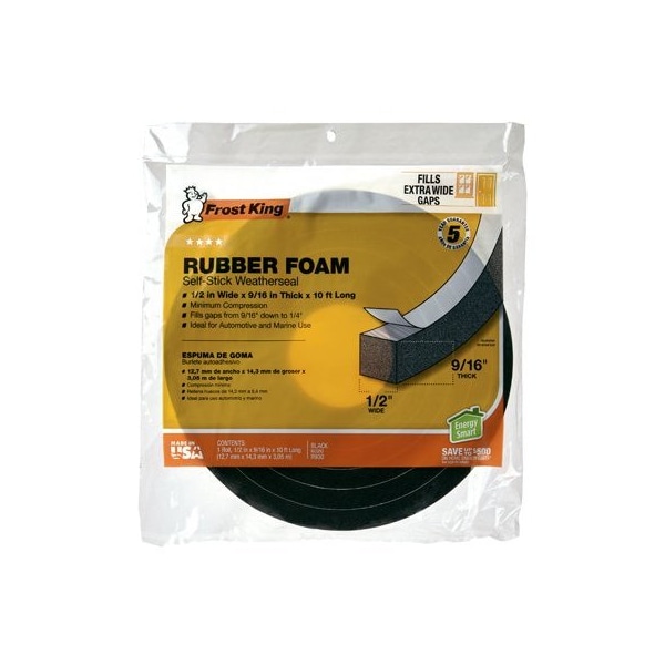 Cinta de espuma negra Thermwell Products 12x916 - R930H
