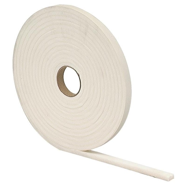 Cinta de espuma M-D 0, 12 pulgadas de ancho, 17 pies de largo, 14 pulgadas de grosor, PVC, color blanco - 2758