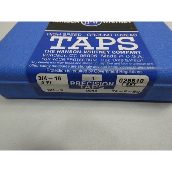Hanson Whitney SET OF 3 GH-3 3/4IN PIPE BOLT TAP - 028510