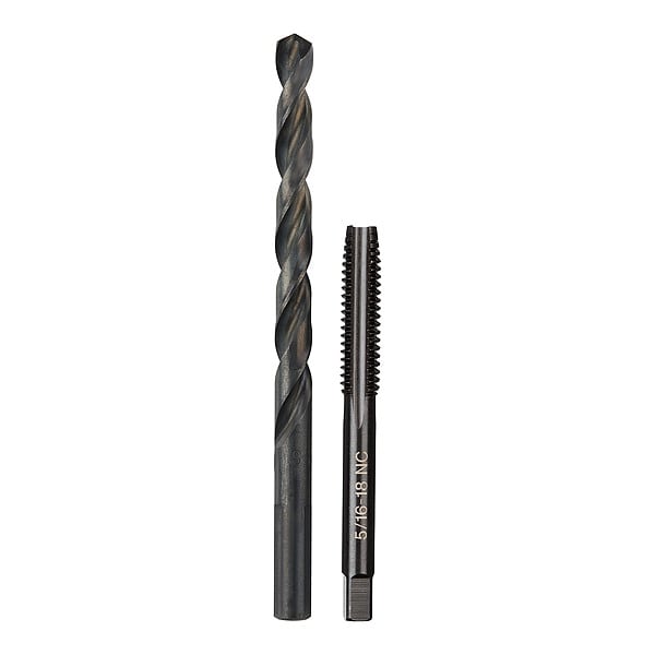 Milwaukee Tool 5/16"-18 NC Straight Flute Plug Tap & F Drill Bit - 49-57-5542