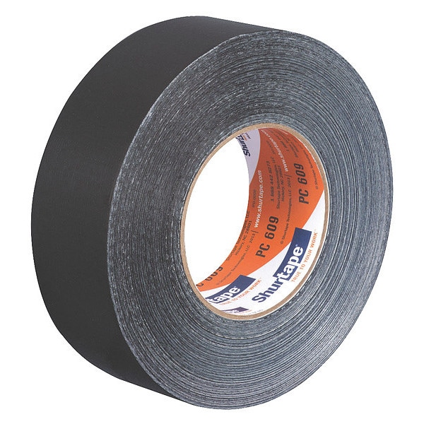Cinta adhesiva Shurtape, 55m L, Adhesión 71 oz./in, Negra - PC 609 BLK-48mm x 55m-24 rollos/caja