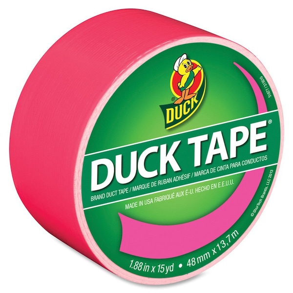 Cinta adhesiva de tela Duck Brand, 1.88 pulgadas x 15 yardas, Rosa Neón - 868088