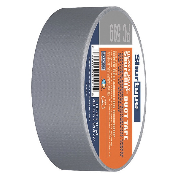 Cinta adhesiva para ductos Shurtape, 9 mil, plateada, paquete de 24 - PC 009 SIL-48mm x 55m-24 rollos/caja.
