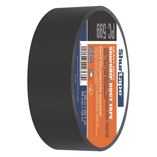 Cinta adhesiva Shurtape Duct Tape, 55m L, Adhesión 131 oz/in, Negro - PC009 BLK-48mm x 55m-24 rls/cs
