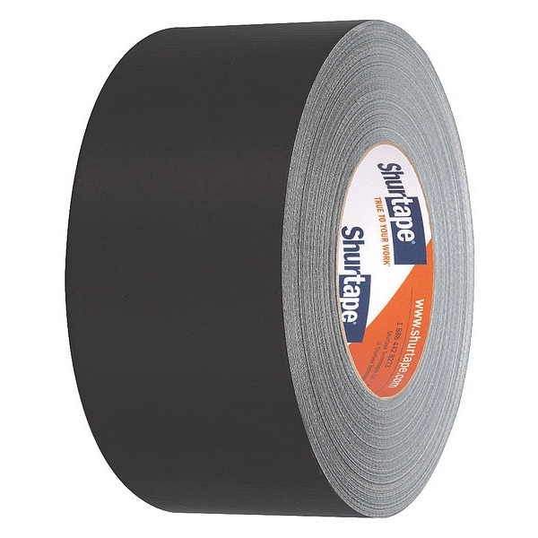 Cinta adhesiva de tela Shurtape, 72mm x 55m, 10 mil, negro, paquete de 16 - PC 618 BLK-72mm x 55m-16 rollos/caja.