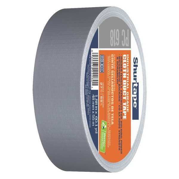 Cinta adhesiva para ductos Shurtape, 48mm x 55m, 10 mil, Plateada - PC 618 SIL-48mm x 55m-24 rollos/caja