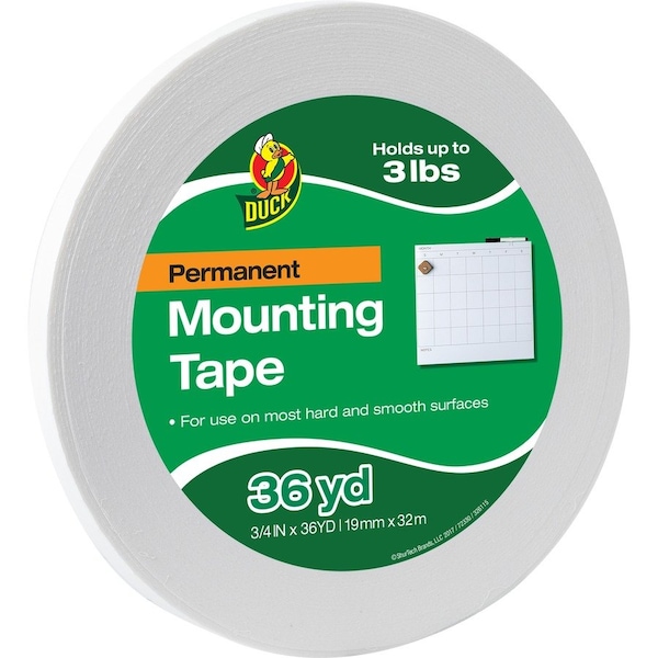 Cinta de montaje de espuma Duck, de doble adherencia, 3/4"x36 Yardas, Blanco - DUC1289275