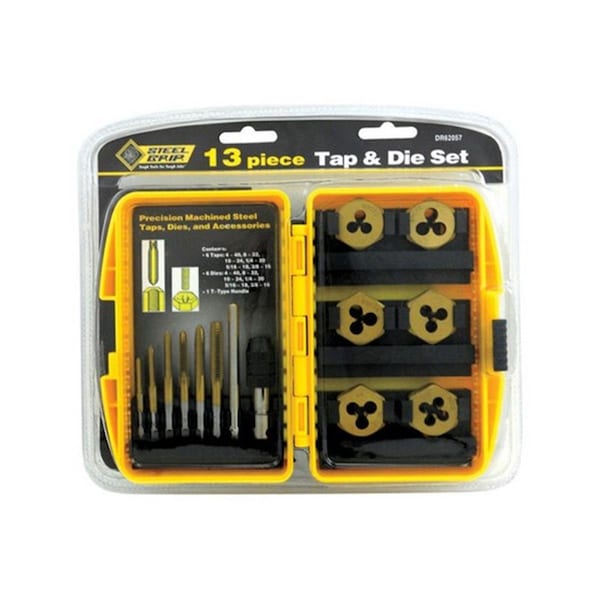Steel Grip DR62057SAE 13 Piece SAE Tap &amp; Die Set - ST10861