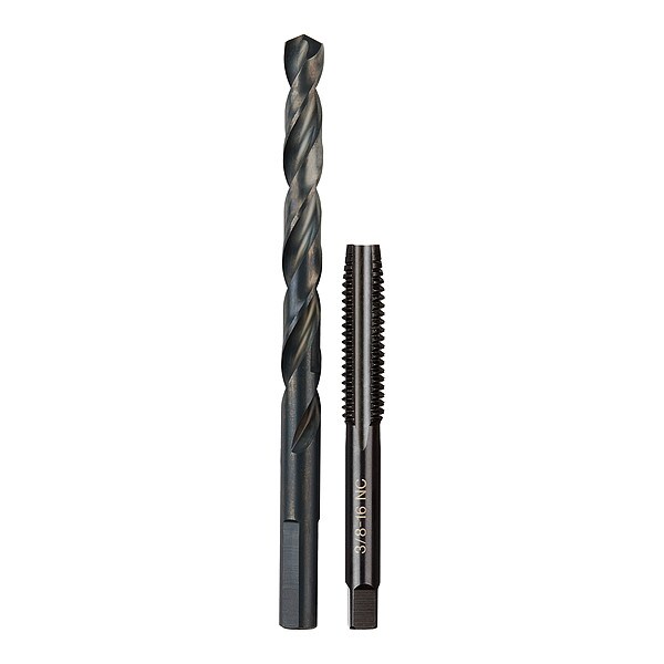 Milwaukee Tool 3/8"-16 NC Straight Flute Plug Tap & 5/16" Drill Bit - 49-57-5548