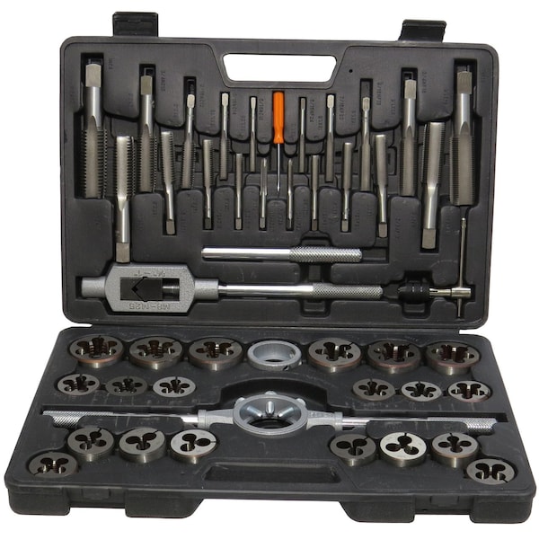 Drill America 1/4-1" Carbon Steel NC and NF Tap and Die Set - DWT45PC-SET