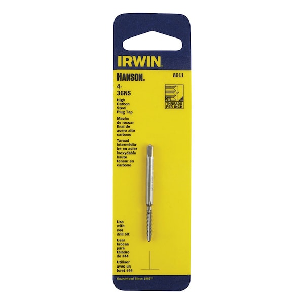 Irwin Irwin Hanson High Carbon Steel SAE Plug Tap 4-36 1 pc - 8011