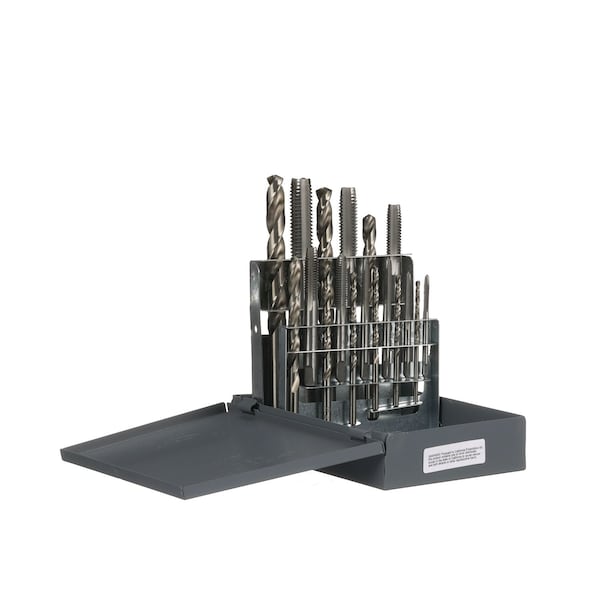 Hhip 18 Piece #6-1/2" High Speed Steel Tap & Drill Combo Set - USA - 1011-0018
