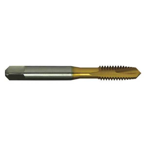 Greenfield Threading Spiral Point Tap, #10-24, Bottoming, UNF, 2 Flutes, TiN - 356775