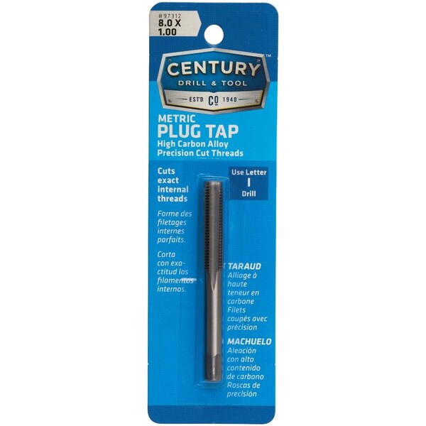 Century Drill Tool Century Drill & Tool 8.0x1.00 Carbon Steel Metric Tap - 97312