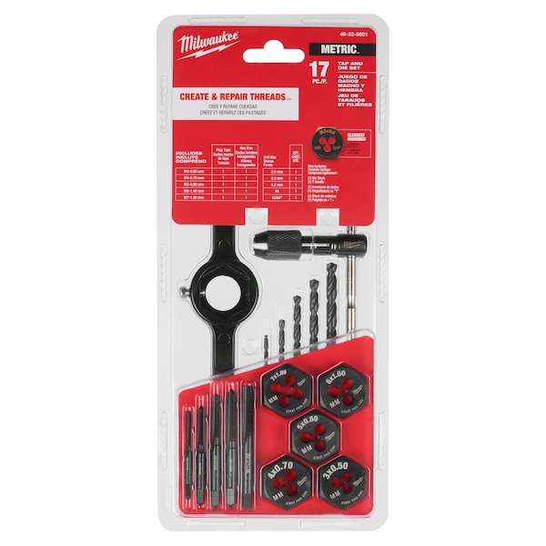 Milwaukee Tool 17PC Metric Tap and Die Set - 49-22-5601