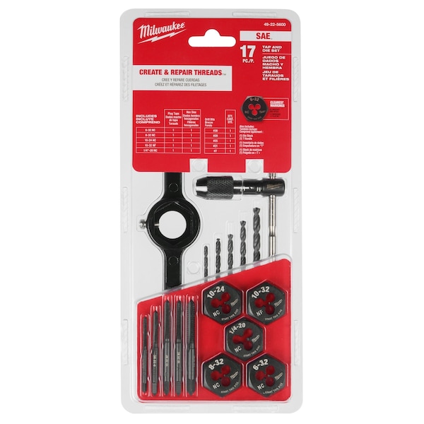 Milwaukee Tool 17PC SAE Tap and Die Set - 49-22-5600