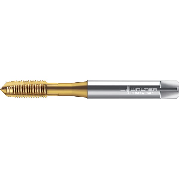 Walter Spiral Point Tap, #6-32, Plug, 3 Flutes, TiN - 7606582