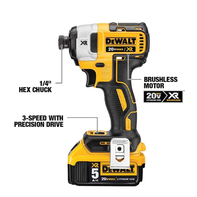 Kit Combo inalámbrico de 6 herramientas DEWALT 20V MAX con (2) baterías de 20V 5.0Ah y cargador - DCK694P2