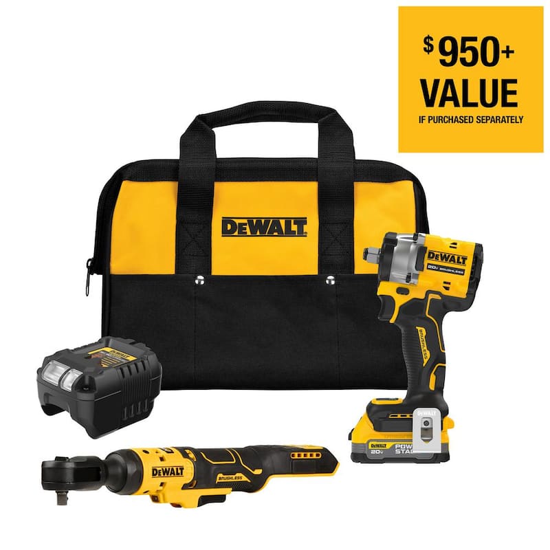 Kit combo inalámbrico DEWALT 20V MAX de iones de litio (2 herramientas) con batería de 1.7 Ah y cargador - DCK207E1.