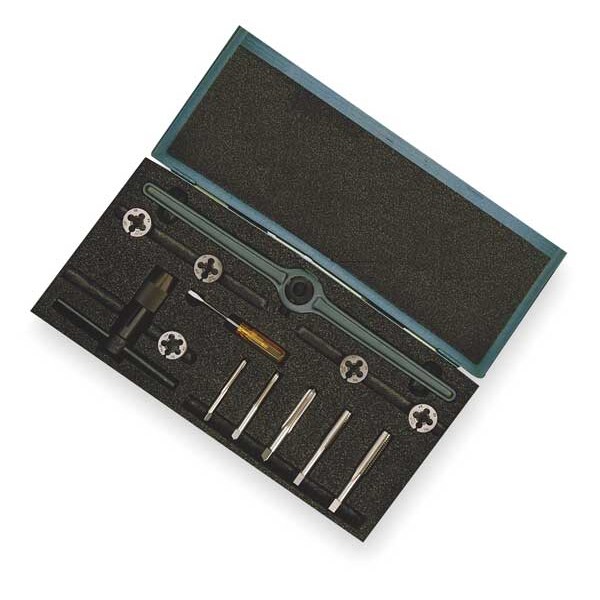 Cleveland 13PC 1/4-20 - 1/2-13 UNC HSS Plug Hand Tap and Carbon Round Adjustable Die Set Cle-Line - C00518