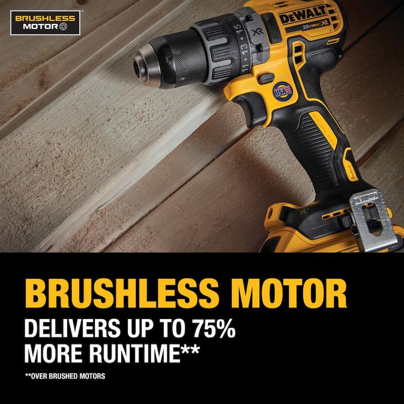 Kit de combo inalámbrico DEWALT 20V MAX XR con taladro/impacto sin escobillas y (2) baterías de 20V 2.0Ah y cargador - DCK283D2