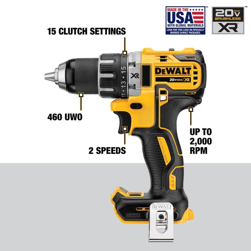 Kit de combo inalámbrico DEWALT 20V MAX XR con taladro/impacto sin escobillas y (2) baterías de 20V 2.0Ah y cargador - DCK283D2