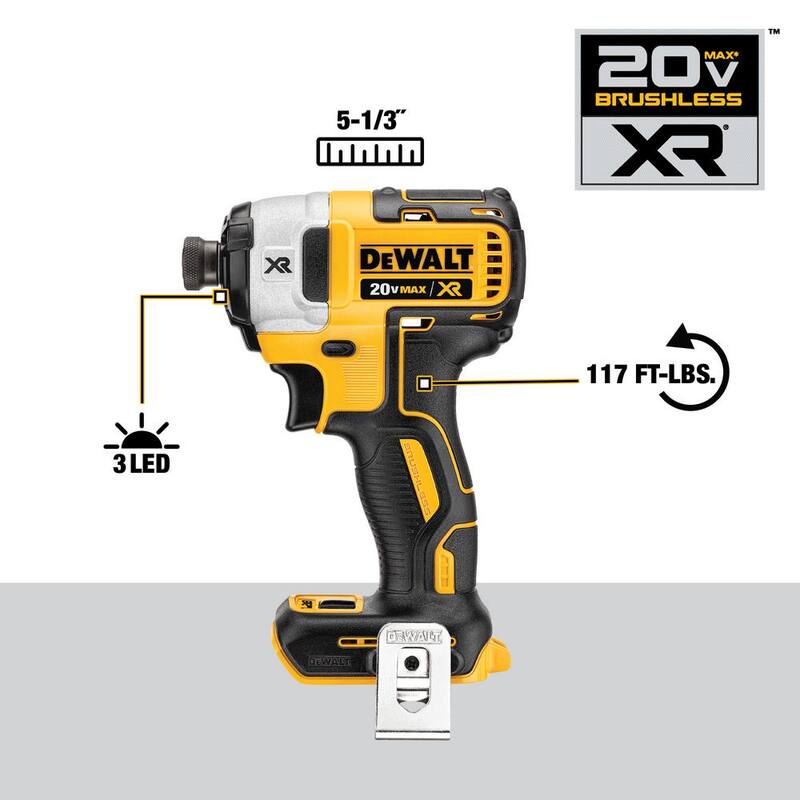 Kit de combo inalámbrico DEWALT 20V MAX XR con taladro/impacto sin escobillas y (2) baterías de 20V 2.0Ah y cargador - DCK283D2