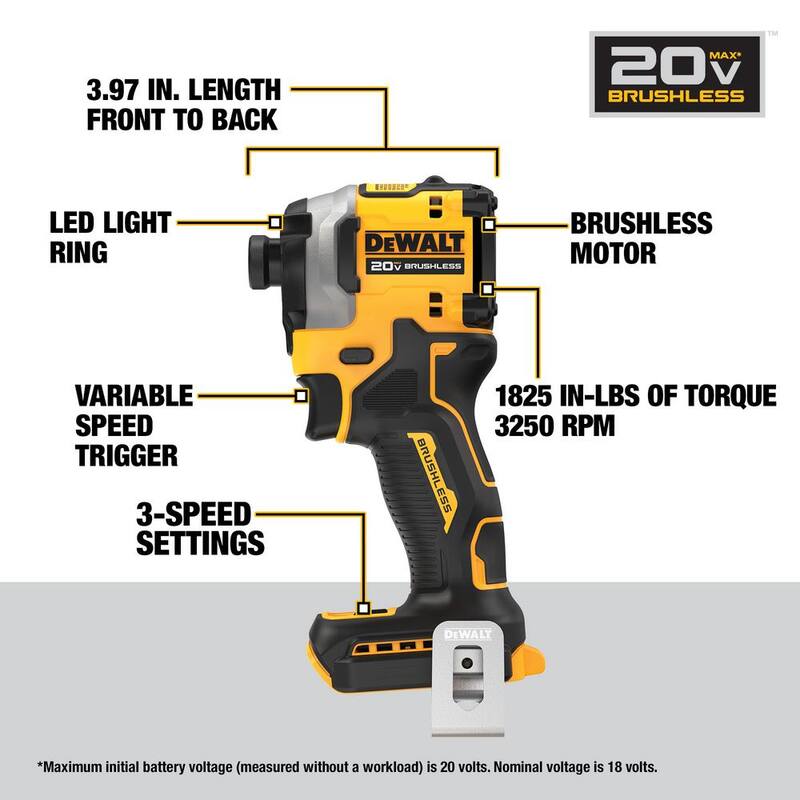 DEWALT 20V MAX Kit Combo de 2 Herramientas Inalámbricas sin Escobillas de Litio-Ion con (2) Baterías de 1.7Ah, Cargador y Bolsa - DCK254E2