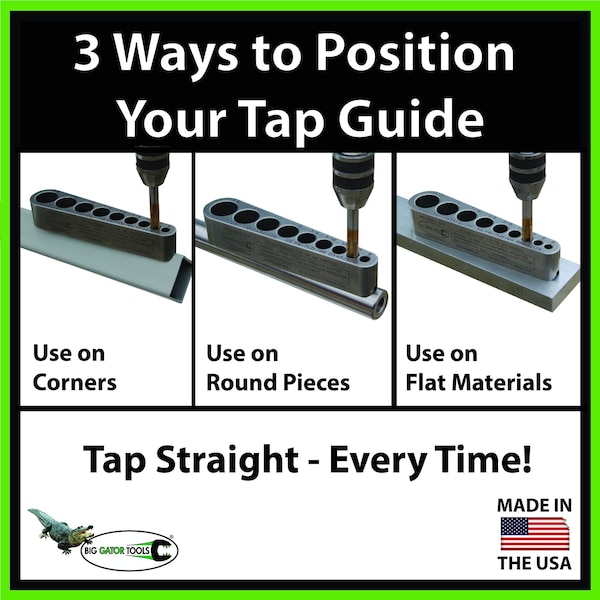 V-Drillguide And V-Tapguide 10 Piece Set - Complete set of the Big Gator Tools Line (6) V-DrillGuides and (4) V-TapGuides - THE ULTIMATE BIG GATOR SET